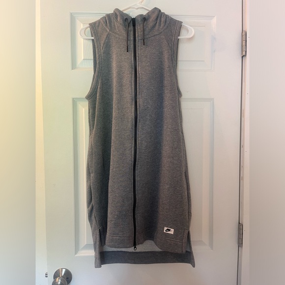 Nike Sleeveless Zip Up Hoodie Sweatshirt Dress - Picture 1 of 3